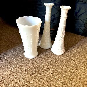 Happy Mother’s Day! Milk Glass Vases.. set of 3